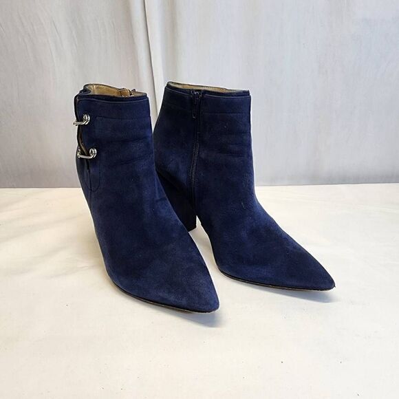 Katy Perry The Eliza Blue Suede Ankle Bootie Size 10 - Picture 1 of 12